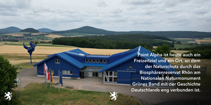 Point Alpha ist heute auch ein Freizeitziel und ein Ort, an dem der Naturschutz durch das Biosphärenreservat Rhön am Nationalen Naturmonument Grünes Band mit der Geschichte Deutschlands eng verbunden ist.